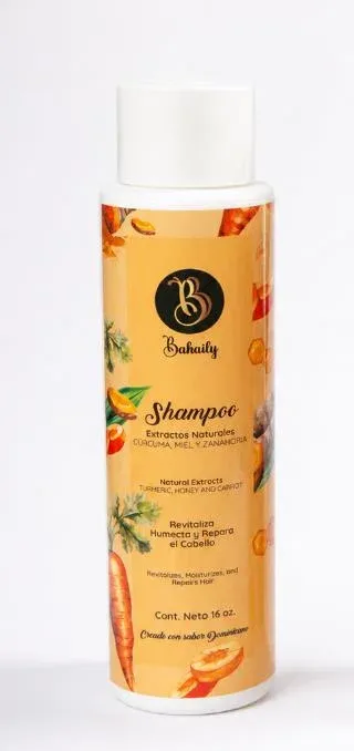 Botella de 16 oz del shampoo de cúrcuma, zanahoria y miel